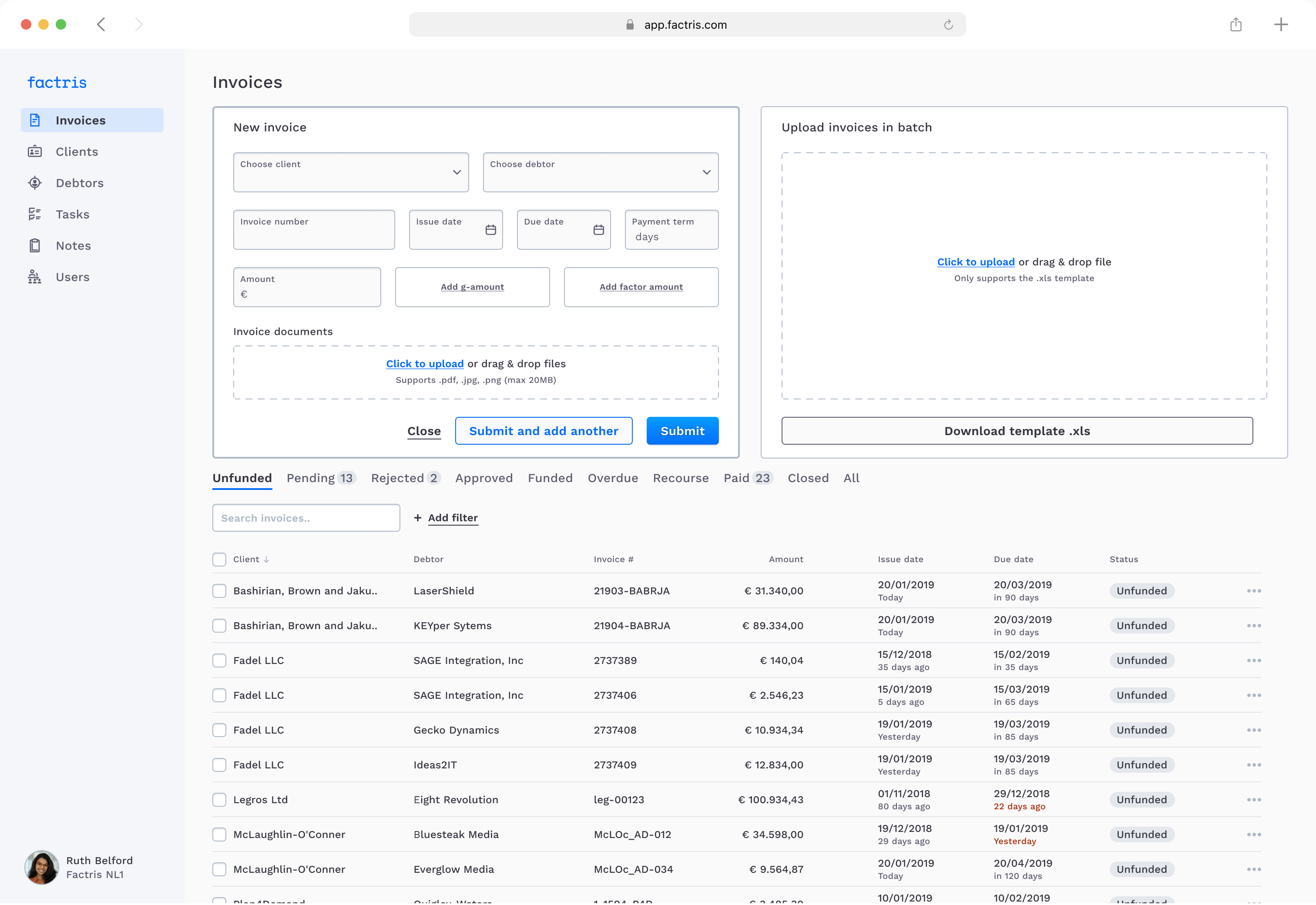 Invoices Overview Screenshot