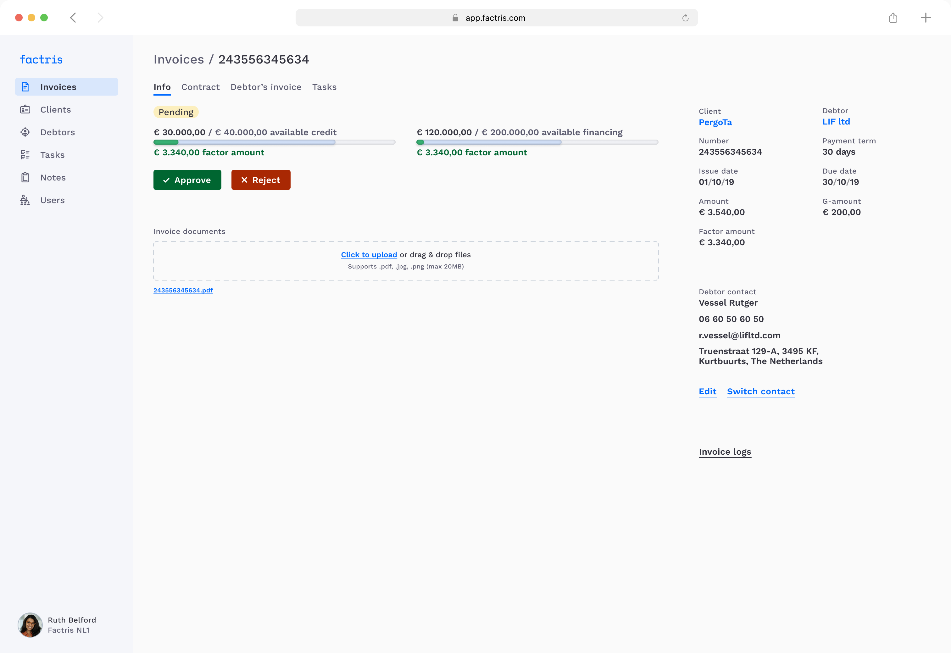 Invoices Overview Screenshot